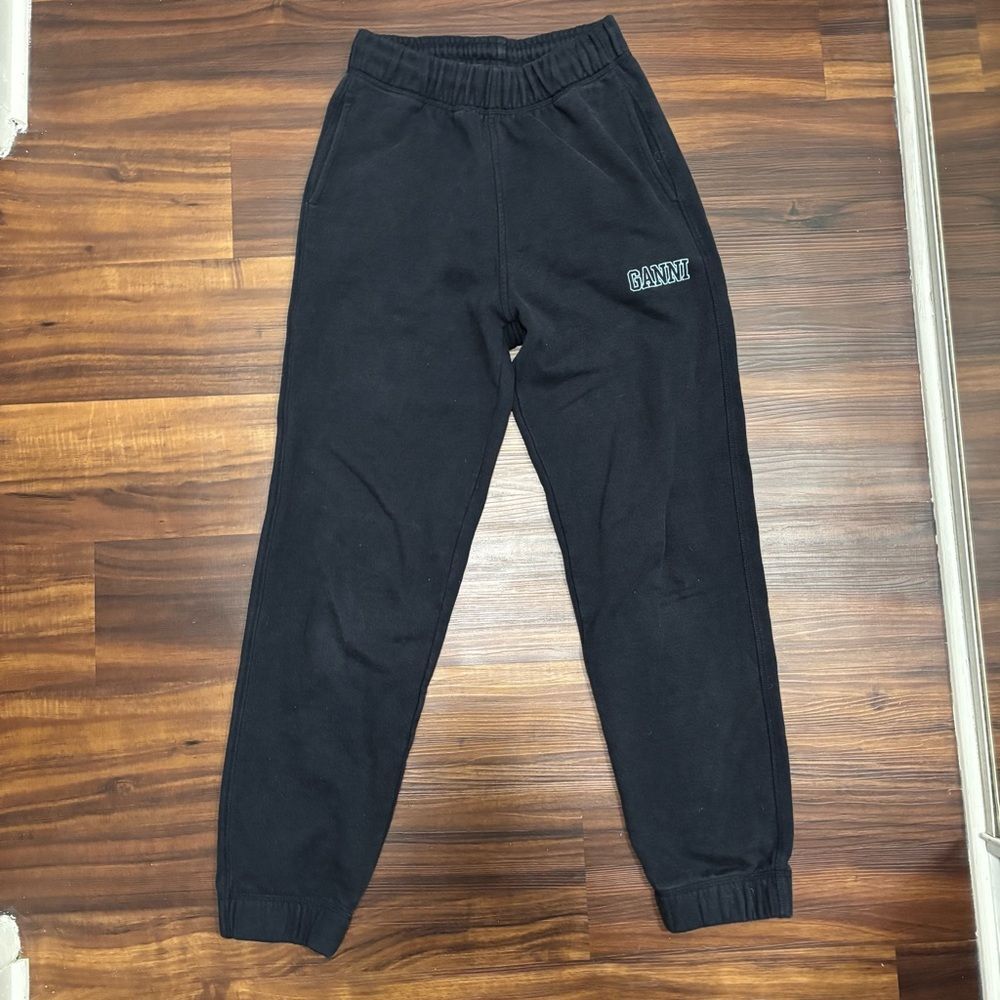Ganni Sz Small Black Software III Jogger Sweatpants Loungewear Elevated Basic